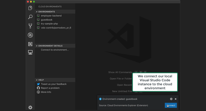 VS Code linking to Visual Studio Online