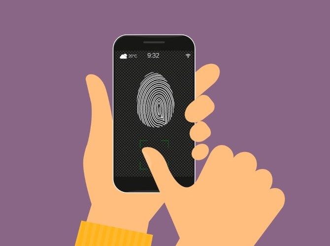 Example of identification of fingerprint on a smartphone.