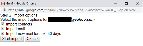 Import Yahoo Mail account into Gmail.