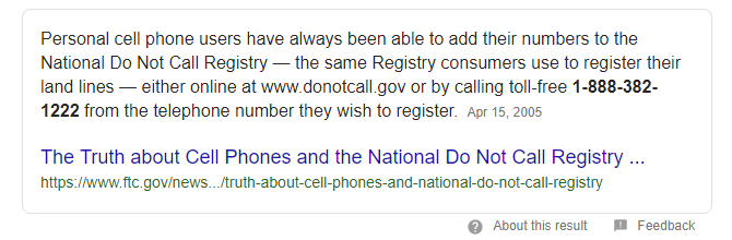 Searching for a phone number on Google.