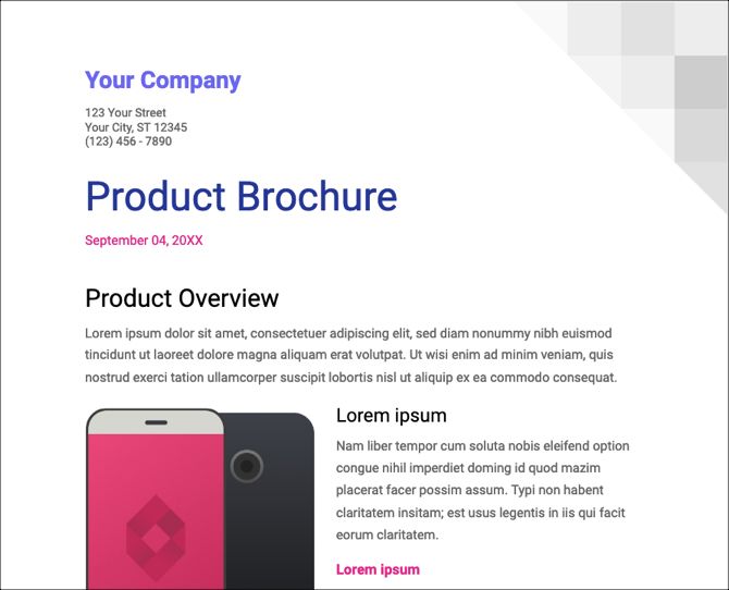 24 Google Docs-Vorlagen, die Ihnen das Leben erleichtern - GoogleDocsBrochureTemplateSS