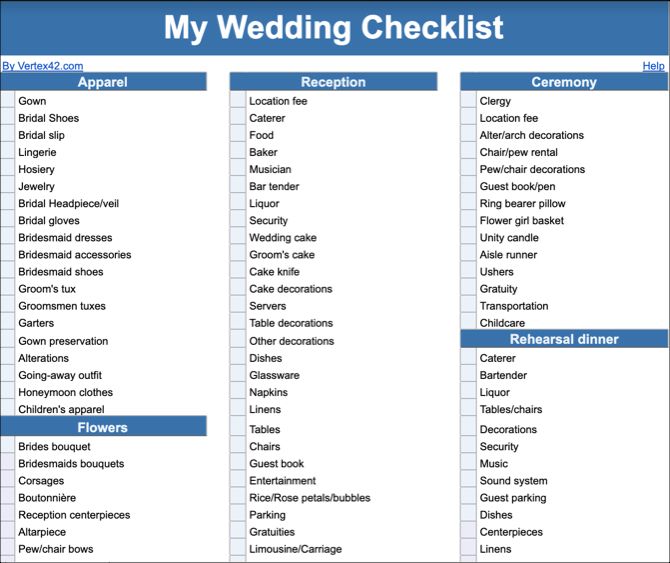 24 Google Docs-Vorlagen, die Ihnen das Leben erleichtern - GoogleDocsWeddingChecklistTemplateSS