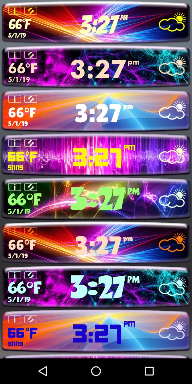 Neon Clock Weather Widget Clock Styles