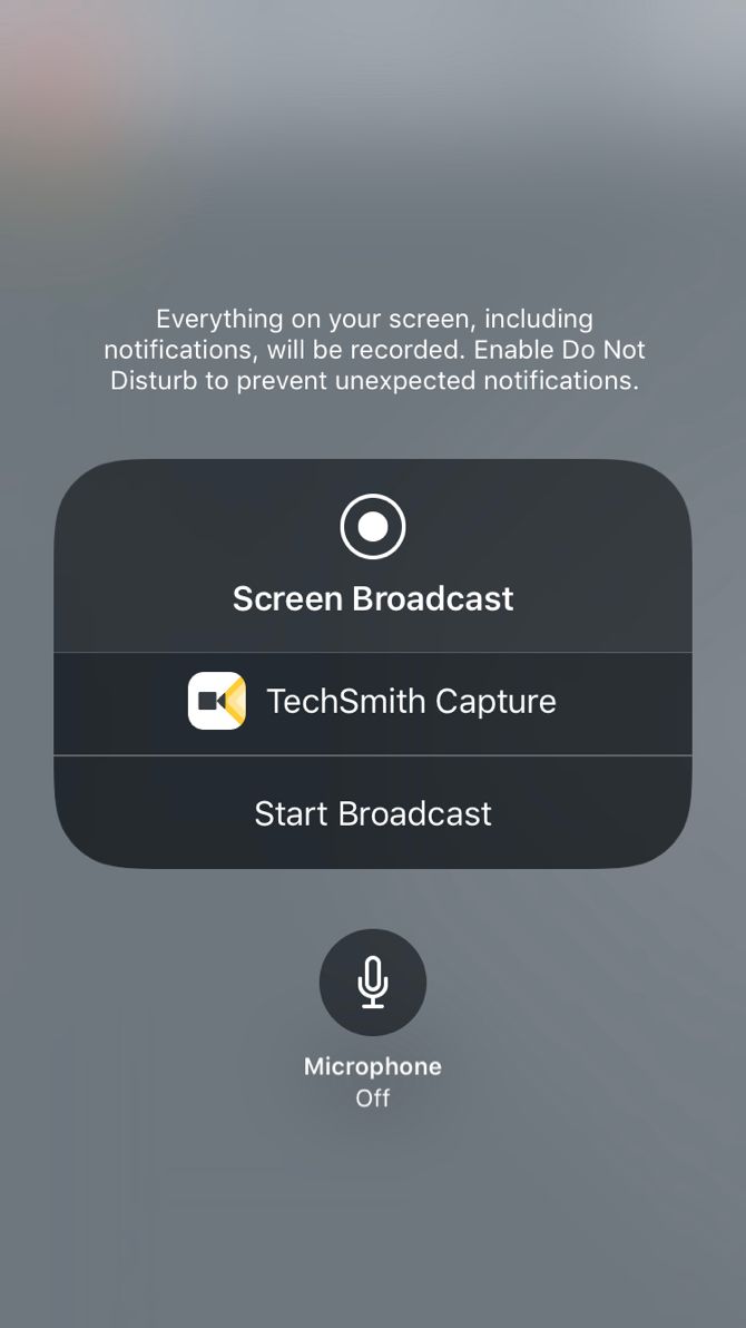 Broadcast TechSmith iPhone را شروع کنید.