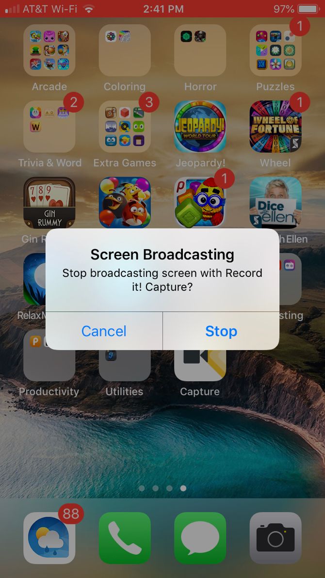 Stop Broadcast Record It iPhone.