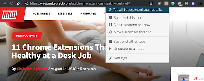 The Great Suspender Chrome Extension