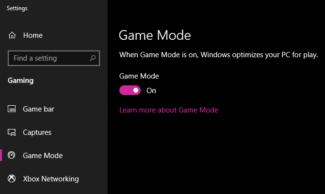 Windows 10 Game Mode Toggle