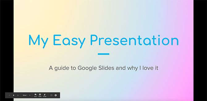 Create Transitions in Google Slides Presentation Screen