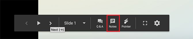 Create Transitions in Google Slides Toolbar Notes