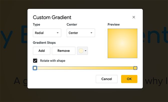 Google Slides Custom Gradient Tool