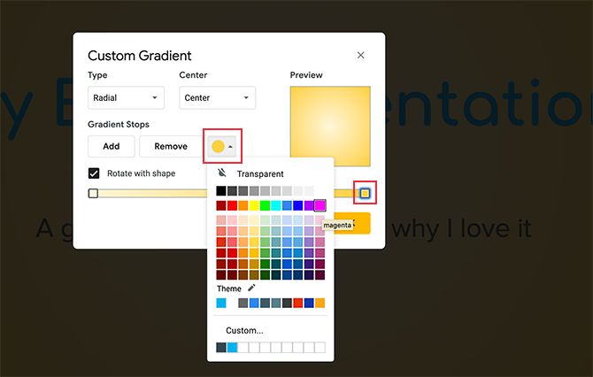 Custom Gradient Google Slides Change Gradient Stop