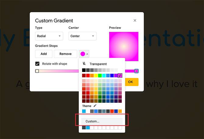 How To Create And Use Custom Gradients In Google Slides