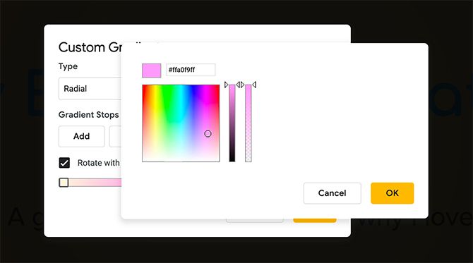 Custom Gradient Google Slides Color Picker