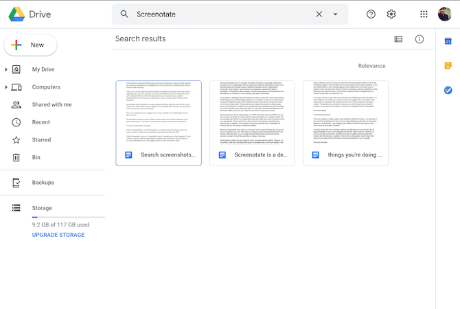 Search OCR on Google Drive