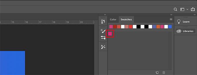 a custom color palette in adobe photoshop