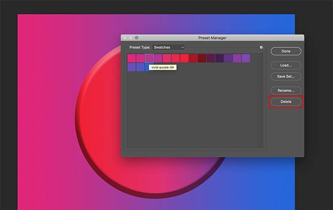 a custom color palette in adobe photoshop