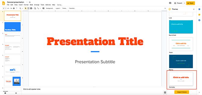 How to Create a Presentation Google Slides Change Theme