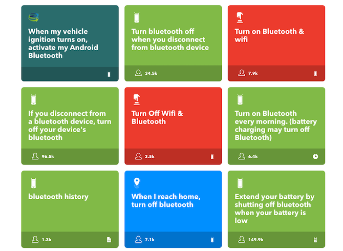 IFTTT Bluetooth applets for Android