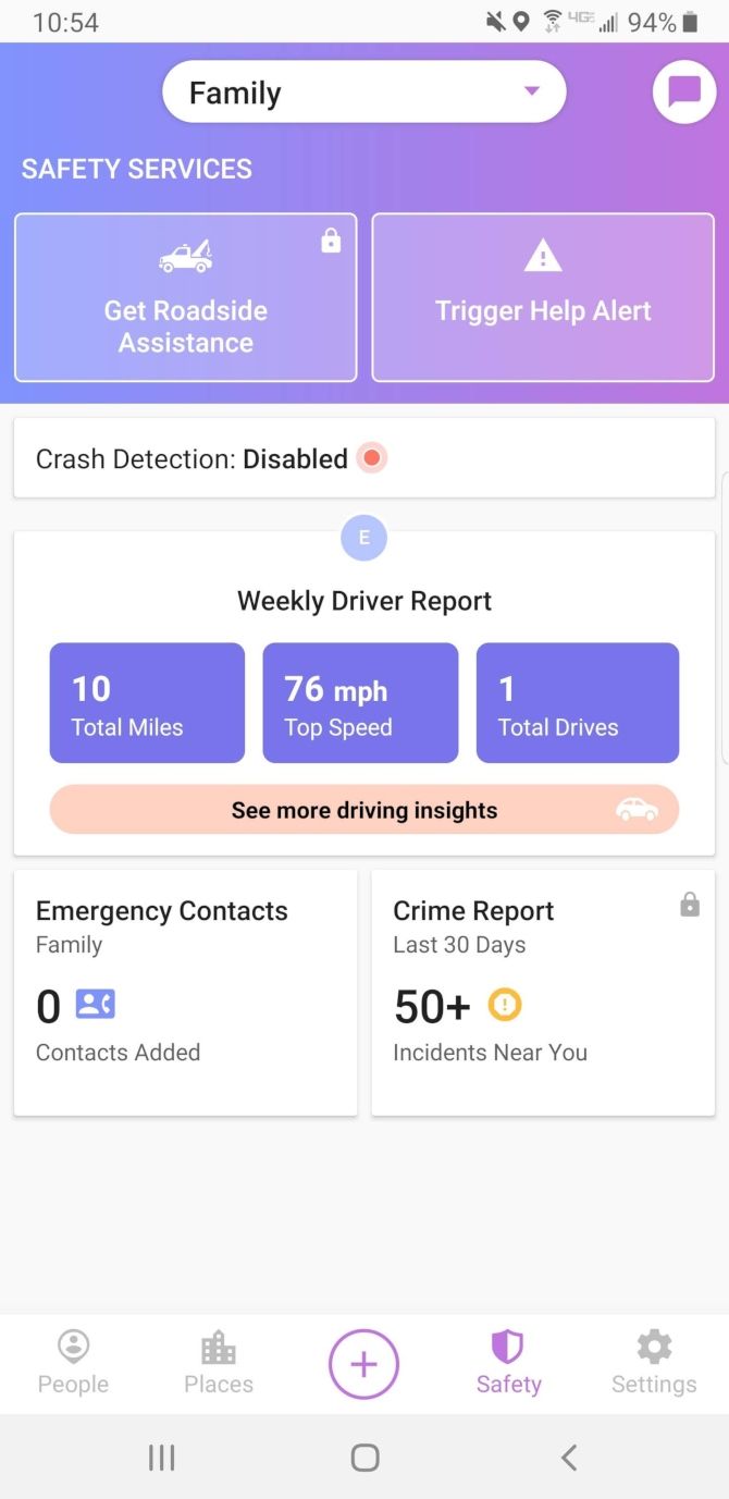 Life360 Personal Safety App Driving Reports