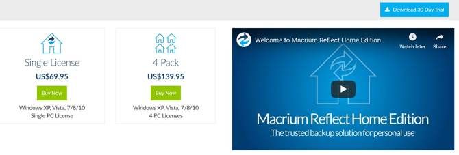 Pricing for other versions of Macrium Reflect