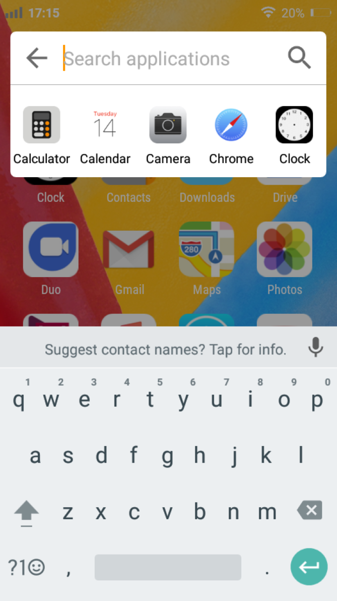 phone x launcher search