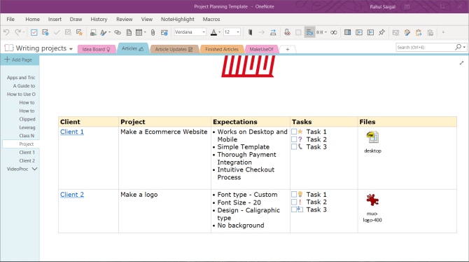 how to create a template in onenote