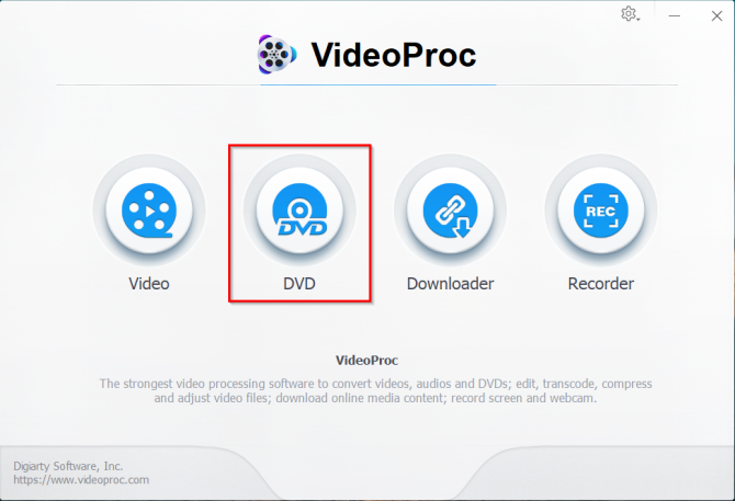rip dvd's with videoproc