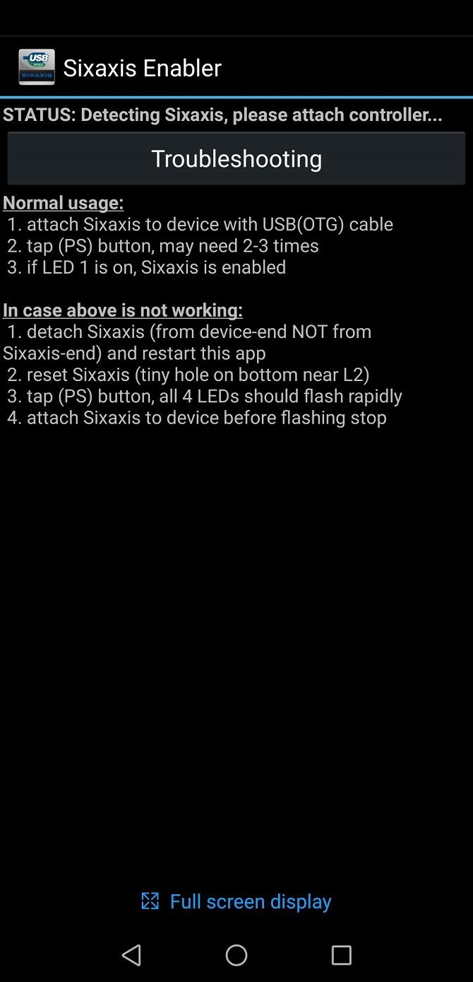 sixaxis enabler default screen