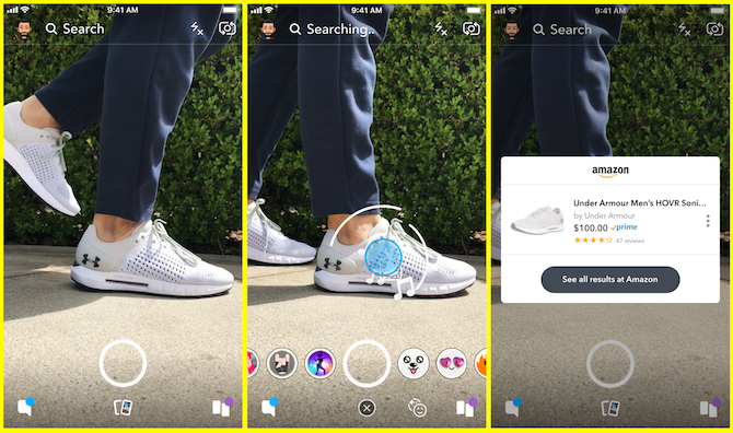 Snapchat Amazon Visual Search