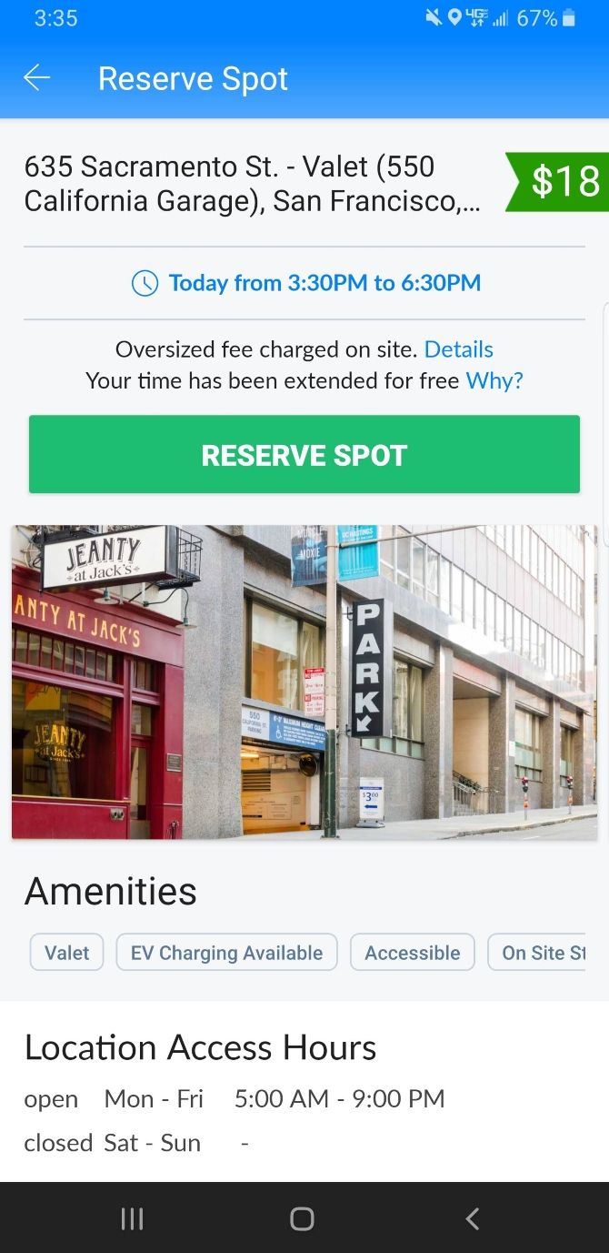SpotHero App Parking Reservations