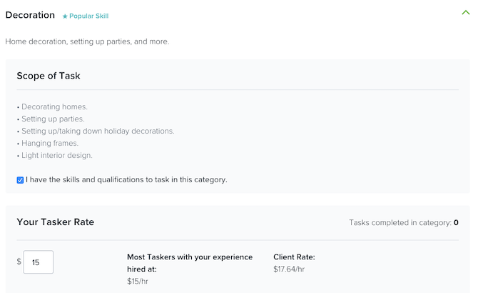 TaskRabbit jobs in the Decoration category