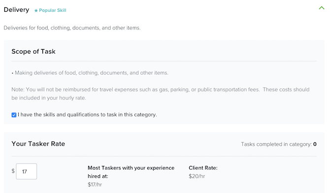 TaskRabbit jobs in the Delivery category