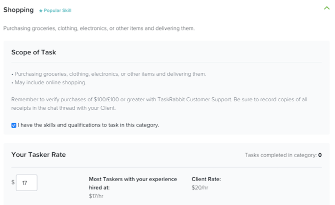 TaskRabbit Jobs in the Shopping category