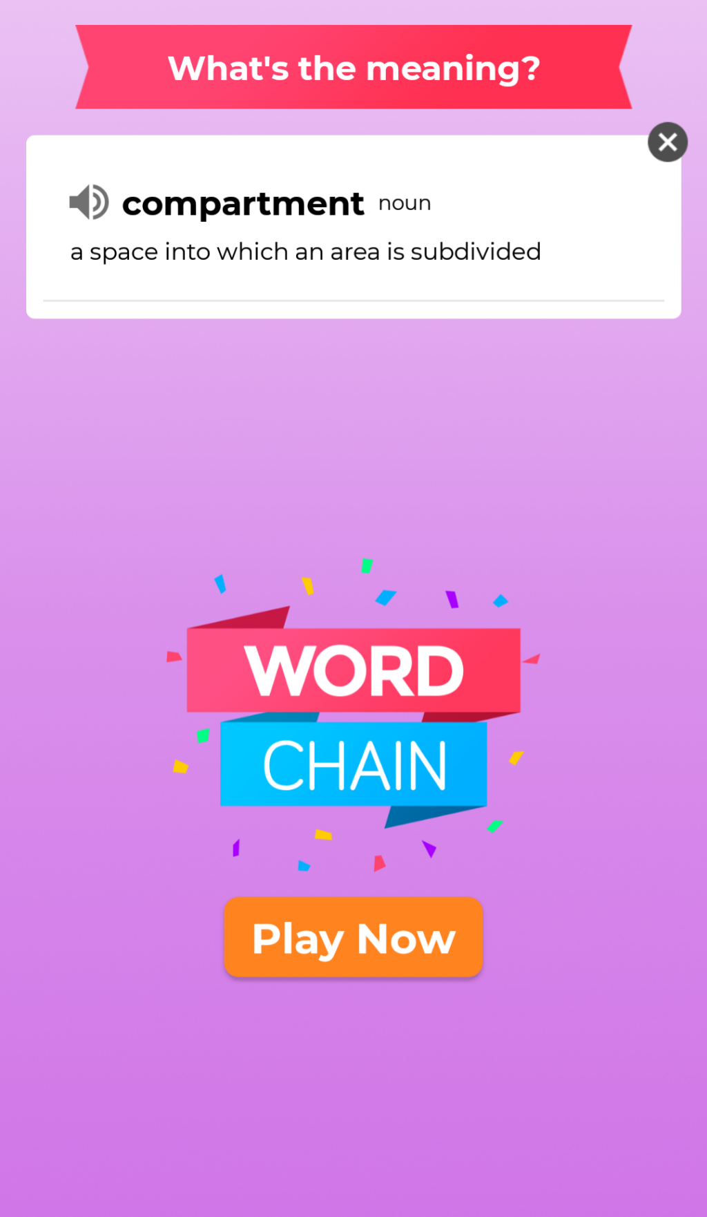 Word Chain sends notifications with new words and definitions