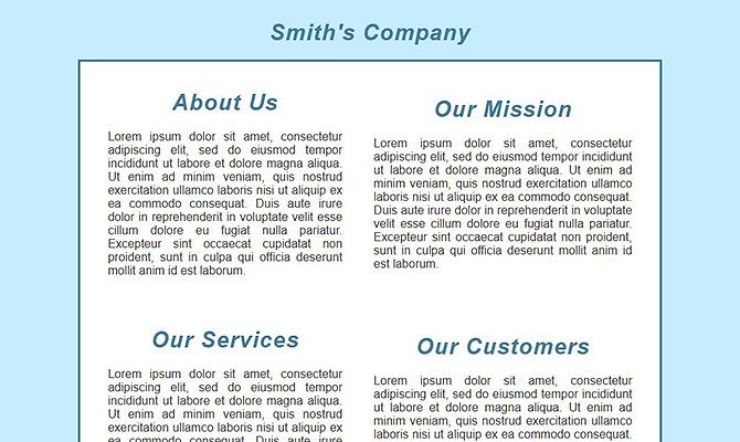Website Templates - Business Home Page