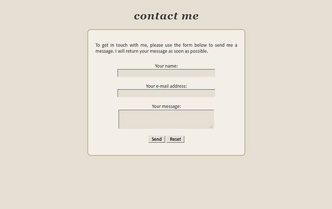 Website Templates - Contact Me