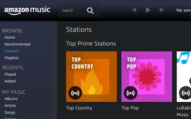 Amazon Prime Music Player Web