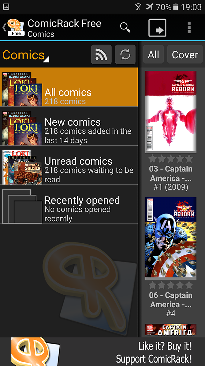 Android comics readers - ComicRack home