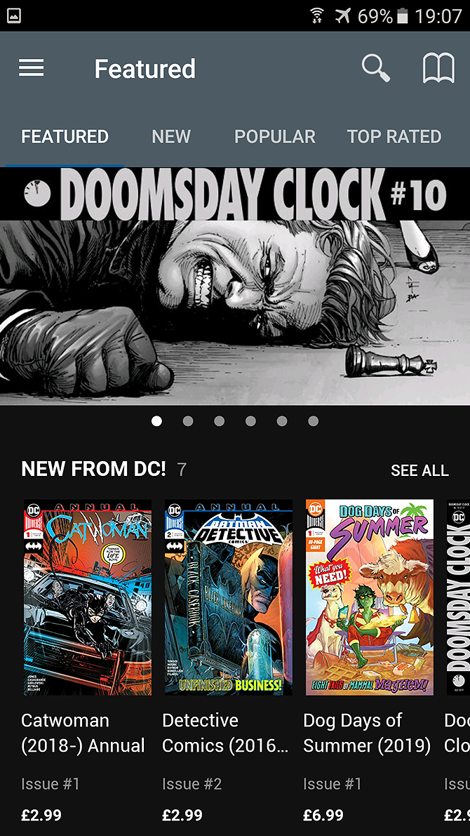 Android comics readers - DC Comics home