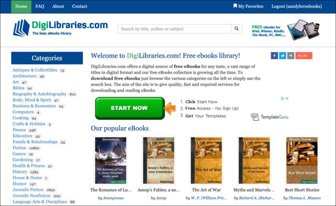 DigiLibraries Free ebooks