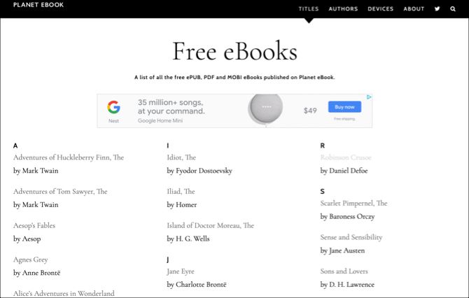 Planet eBook Free ebooks
