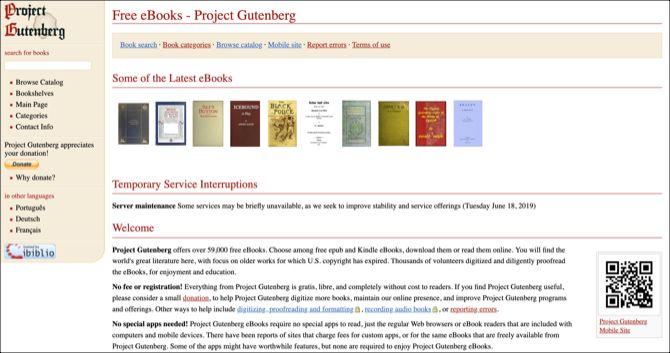 Project Gutenberg Free ebooks