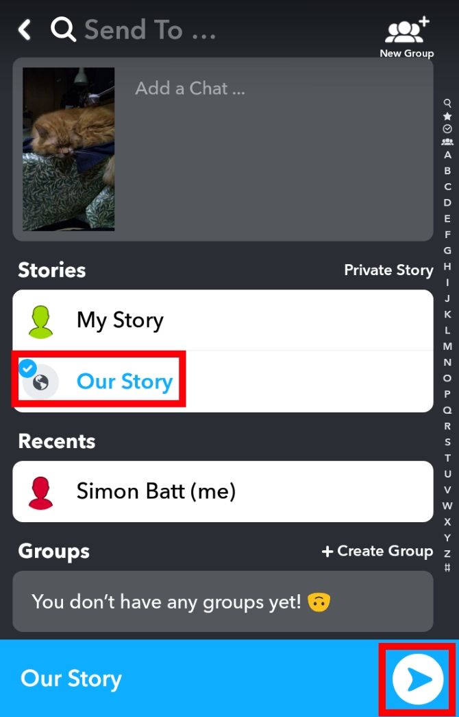 Adding a Story to Our Story in Snapchat