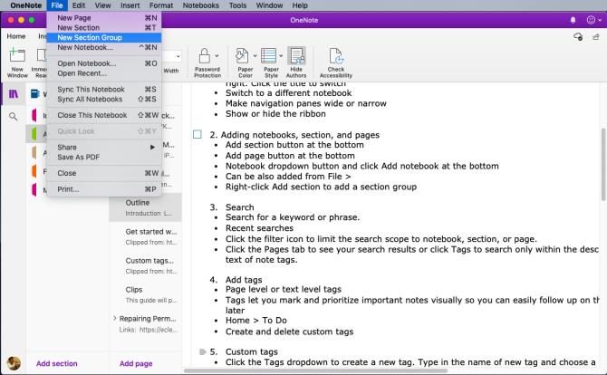 alternative way to tag onenote for mac