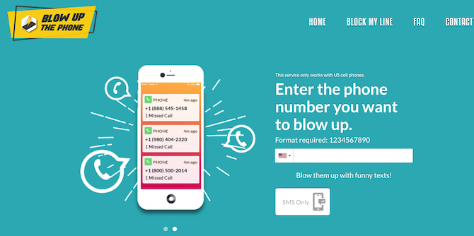 Spam your friend with prank messages with blowupthephone