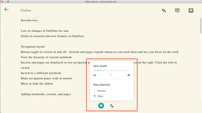 office onenote add-ins for mac