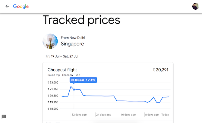Track prices on Google Flights