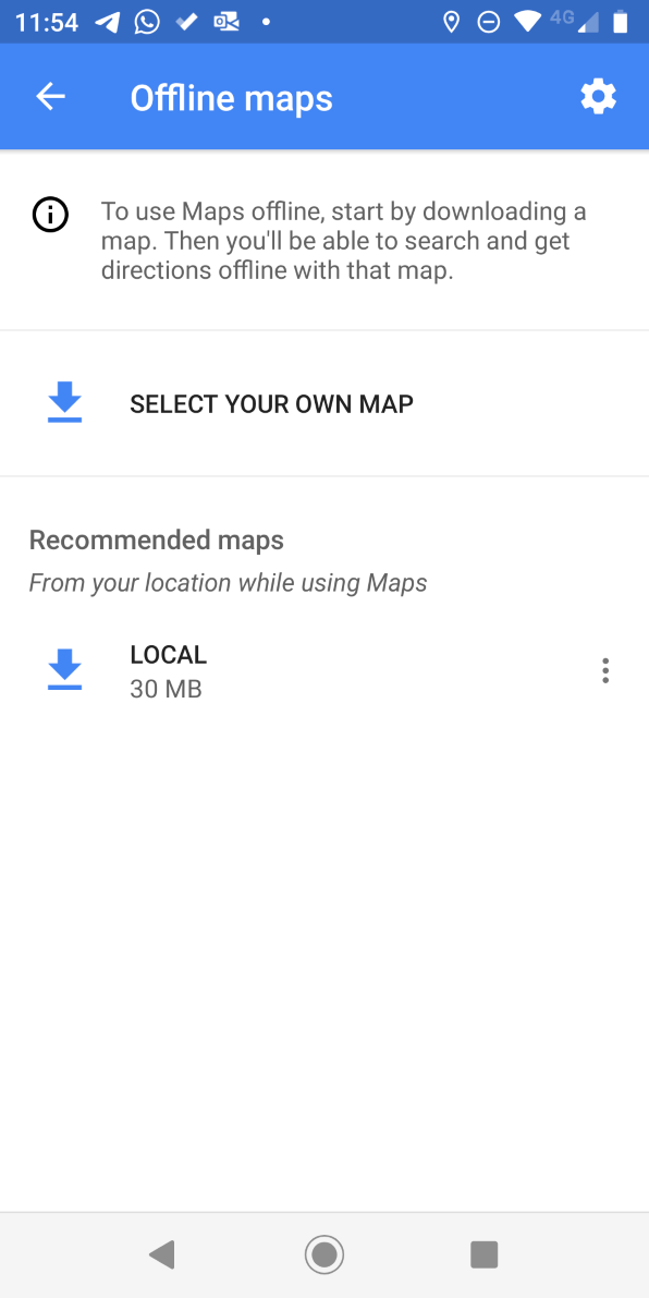 google maps offline settings