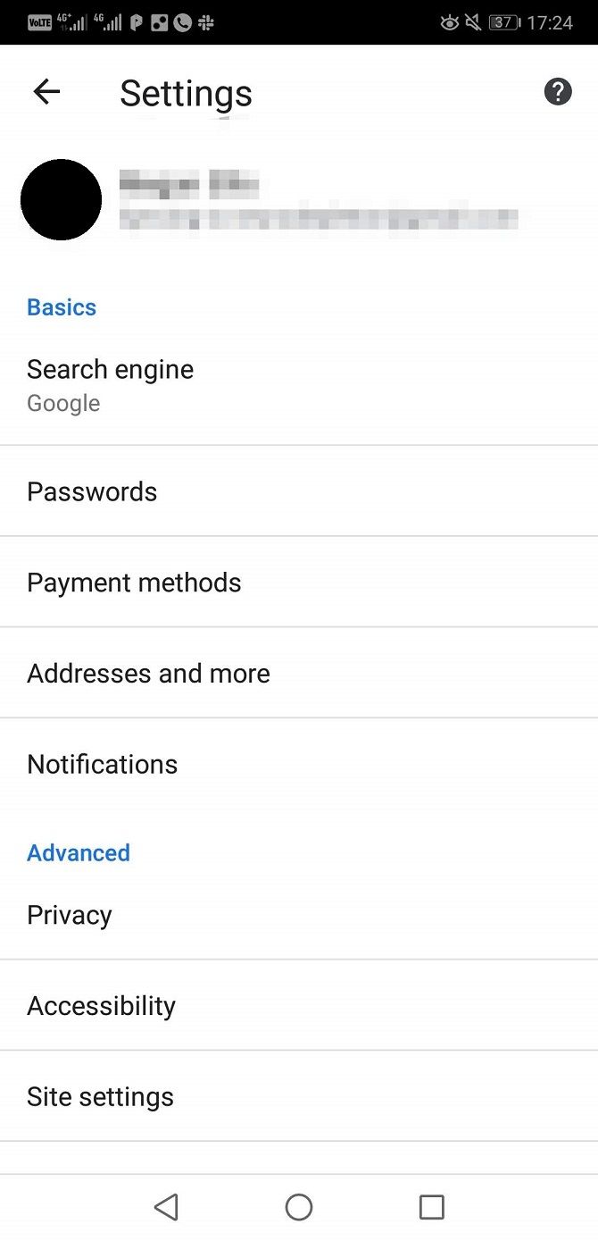 google password manager settings page