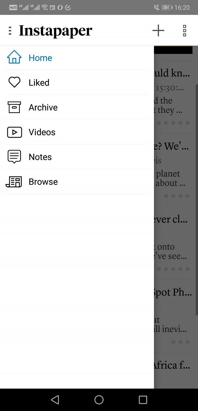 instapaper app sorting and discovery of articles